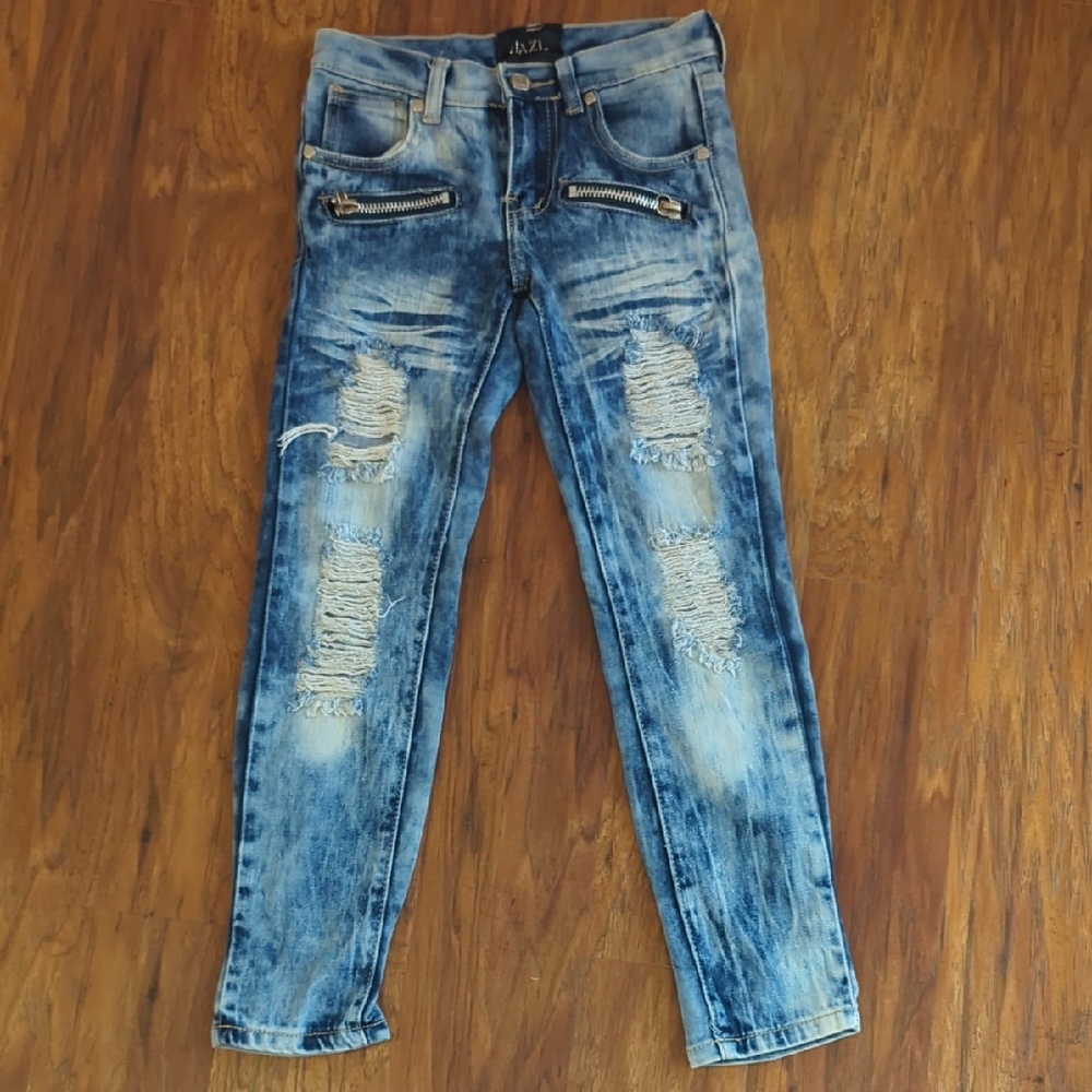 Stylish Blue Distressed Kids Jeans